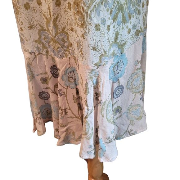 Intimately Free People Slip Dress Boho Mixed Print Tea Combo Open Back Small - Picture 10 of 12